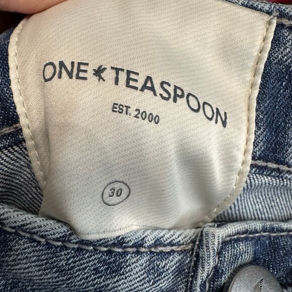 One Teaspoon Bandit Denim Shorts High Rise Distressed Women's 30 - Picture 9 of 10